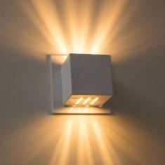 5x Arandela Box Cubo Pequena 6 Fachos MARROM + Led G9 5w 3000k St1317 
