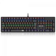 Teclado Mecânico Gamer Redragon Valheim Rainbow, Switch Brown, USB, ABNT2, Full-Size, Black