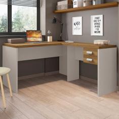 Mesa em L C/ Gaveteiro Moderna Escritório Trabalho Durável - CASA E MO