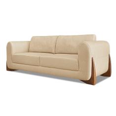 Sofá 3 Lugares Yves Linho Dourado 230 cm