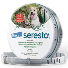 Coleira Seresto Bayer Antipulgas e Carrapatos para Cães e Gatos até 8 