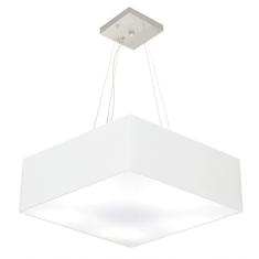 Lustre Pendente Quadrado Vivare Md-4137 Cúpula Em Tecido 15/70x70cm - Bivolt Branco 127/220v