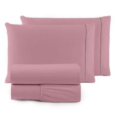 Jogo de Lençol 400 Fios Casal 4pçs Casa Dona, Rosê