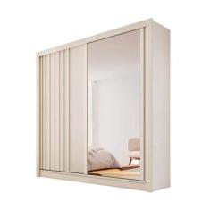 Guarda Roupa Ripado com Espelho 4 Gavetas - Lugano- Made Marcs