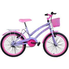 Bicicleta Infantil Aro 20" Colli Celina Azul Celeste com Cestinha Freio V-Brake-Unissex
