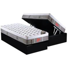 Cama Box Baú Solteiro: Colchão Molas Pocket Ensacadas Castor Light Str