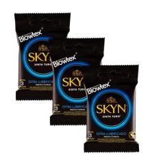 Kit C/ 3 Pacotes Preservativo Skyn Extra Lubrificado C/ 3 Un Cada