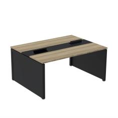 Mesa de Plataforma Dupla para 2 Pessoas Corporativa 110x140/2p Noce Naturalle/Preto