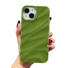 QLTYPRI Capa compatível com iPhone 15, linda capa com estampa ondulada de água ondulada para meninas e mulheres, fina, acetinada, brilhante, silicone macio, TPU (poliuretano termoplástico), capa