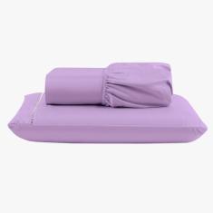 Jogo De Lençol Peletizado 400 Fios Solteiro 2 Peças Casa - Hotel - Pousada Barato - Lilás