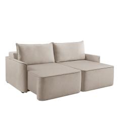 Sofá 3 Lugares Retrátil Moon Linho Cru 220 cm