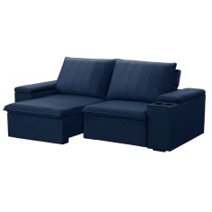 Sofá 3 Lugares Retrátil e Reclinável Ballarat Veludo Azul