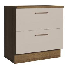 Balcão 80 cm 2 Gavetas Rustic/Crema Agata Madesa