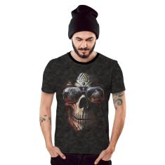 Camiseta Oculos Escuro Caveira Motociclista-Masculino