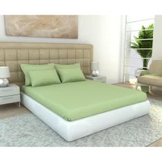 Jogo de Lençol Zono Enxovais Cama King 3 Peças Malha 100% Algodão Verde Nostalgia