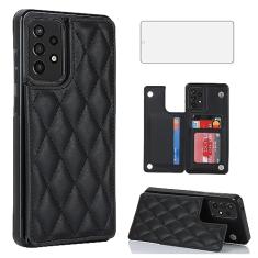 Asuwish Capa de telefone para Samsung Galaxy A52/A52S 5G capa carteira com protetor de tela de vidro temperado e suporte de cartão de crédito RFID de couro acessórios de celular A 52 S 4G G5 52A S52