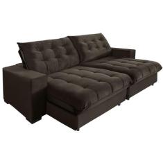 Sofá Califórnia Molas Ensacadas e Pillow Top 2,50m Café - Sofá Casa