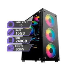 Pc Gamer Computador Cpu Intel I5 Hd SSD 240GB Memoria Ram 16gb 500W - 