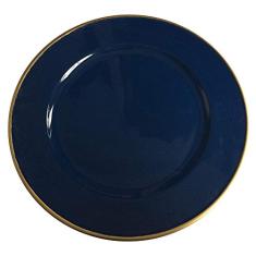 SOUSPLAT DE RESINA C/BORDA OURO - AZUL MARINHO