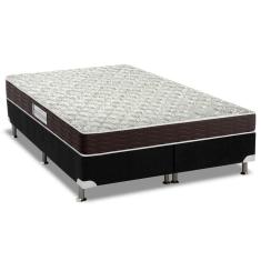  Cama Box King: Colchão Espuma D33 Probel Advanced Mega Resistente + Base CRC Suede Black(193x203)