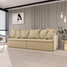 Sofá Retrátil e Reclinável 4 Lugares 280cm Dália Cabecasa Madeiramadeira Palha