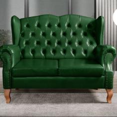 Sofá Imperador Namoradeira Chesterfield Retrô Colonial Verde
