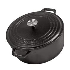 Caçarola Ferro Fundido Alças De Ferro Tampa Ferro 2,85 Lt