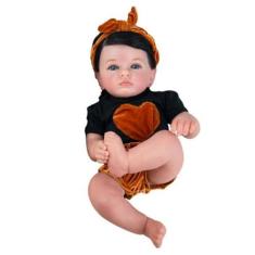Boneca bebe reborn realista baby morena com enxoval completo - PRESENT