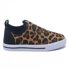 Tênis Infantil Calce Facil Leve Confortável Facheta Estampa Marrom Onç