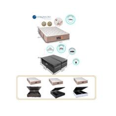 Conjunto Cama Box Baú Casal King + Colchão Sankonfort Tranquillité Mol