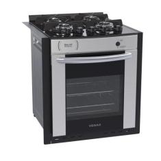 Fogão De Embutir à Gás 4 Bocas Gaudi Prisma Vitreo Bl Venax Inox Bivol