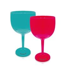 Kit 2 Taças Gin Azul Tiffany e Rosa Acrílico Poliestireno