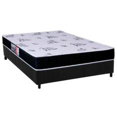 Cama Box Casal: Colchão Espuma Orthoflex D28 Nápoles + Base CRC Suede Black(138x188)