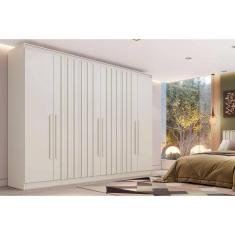 Guarda Roupa Casal 6 Portas (4 Ripadas) E 4 Gavetas Oxford Off White - Europa