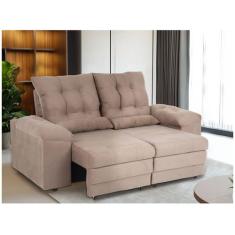 Sofá 2 Lugares Retrátil Reclinável Suede Phormatta Colômbia SMP, Caram