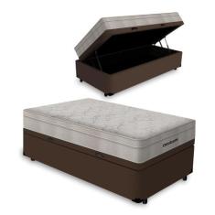 Cama Box Baú Solteiro + Colchão de Molas Ensacadas Ortobom AirTech Spr