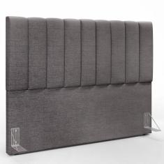 Cabeceira Cama Box Queen 160 cm Dália W01 Linho Cinza Escuro Lyam Deco