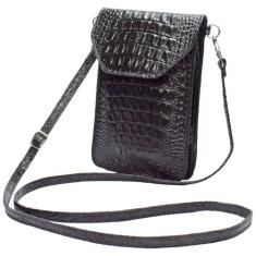 Bolsa Feminina Pequena Porta Celular Transversal Consumidor Couro Legí