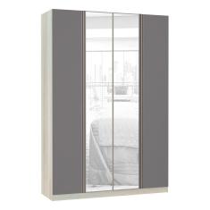 Guarda-roupa 4 Portas 160 Cm Legno Crema Com Cinza Puro