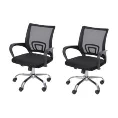 Kit 2 Cadeiras Para Escritório Tok Preta