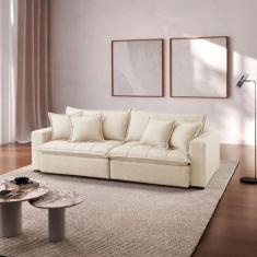 Sofá Cama Jupiter 3 Lugares Retrátil Reclinável 2,30m Boucle com Molas