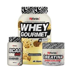 Kit Whey Protein Gourmet Pote + Creatina 300g + BCAA 100 cáps - FN Forbis Nutrition-Unissex