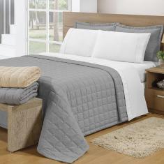 Cobre Leito Queen Soft 3 Peças Cinza