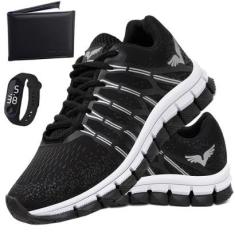 Tenis Masculino Kit Carteira + Relogio Sapato Esportivo Veloz-Masculino