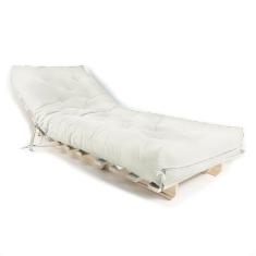 Sofa Cama Solteiro Futon Dobrável Branco Off Acquablock