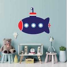 Adesivo De Parede Submarino Infantil tamanho 50cm x 60cm