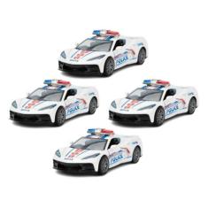 Kit 4x Brinquedo Carrinho Viatura Policial Branco - AP TOYS