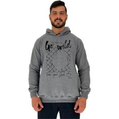 Blusa Moletom Tradicional Com Touca MXD Conceito Go Wild, GG, Cinza, M