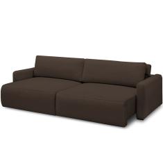 Sofá Retrátil Reclinável Para Sala de Estar Living 210cm Sevilha F04 Veludo Marrom - Lyam Decor