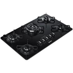 Cooktop 5 Bocas a Gás GLP Consul Mesa de Vidro Quadrichama Preto CDD75